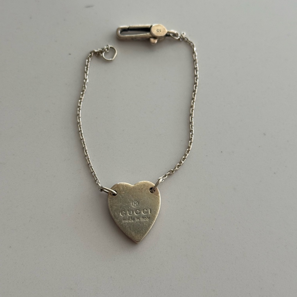 Gucci Silver Heart Tag Bracelet